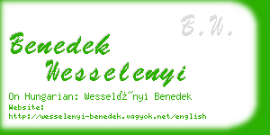 benedek wesselenyi business card